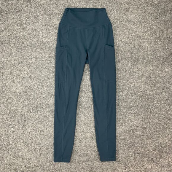 Zyia Active Hero Leggings Womens 4 Blue Slate Stretch Compression Side Pockets - Picture 2 of 13